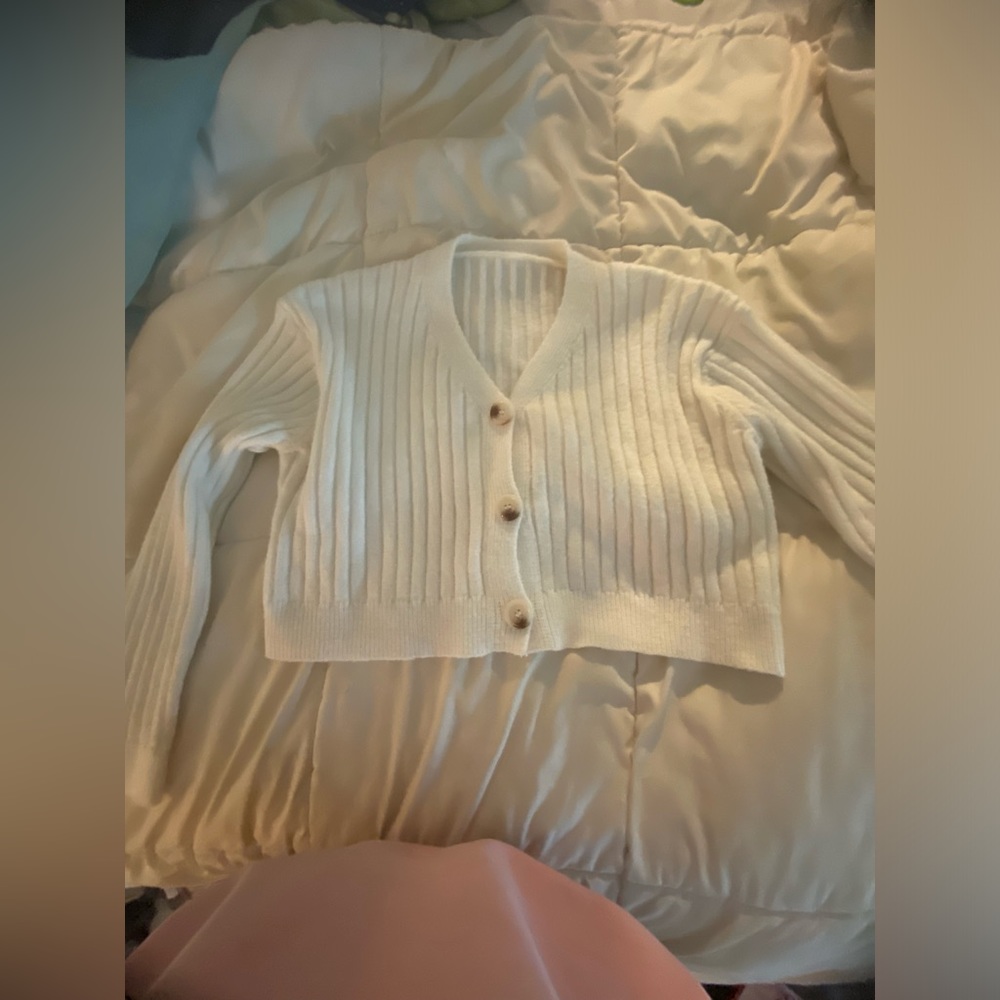 cropped white sweater